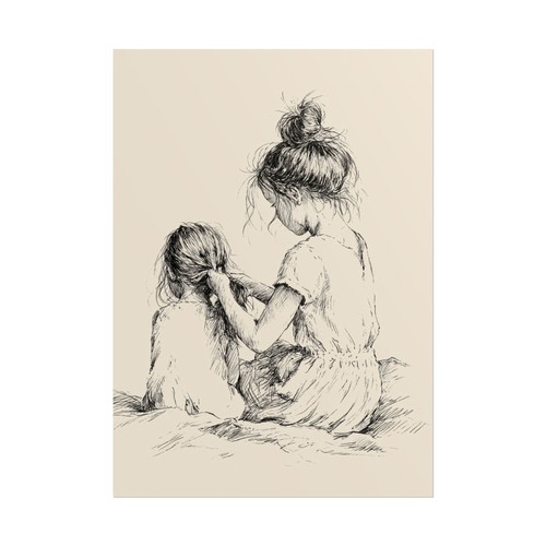 Sister hair braiding wall art - braiding,