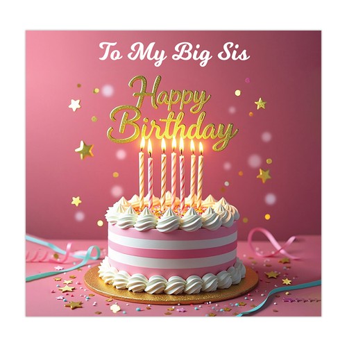 Big sister birthday - card, happy