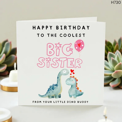 Big sister birthday card - big,
