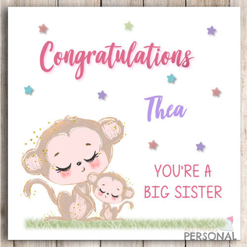 Personalised big sister card - sister,