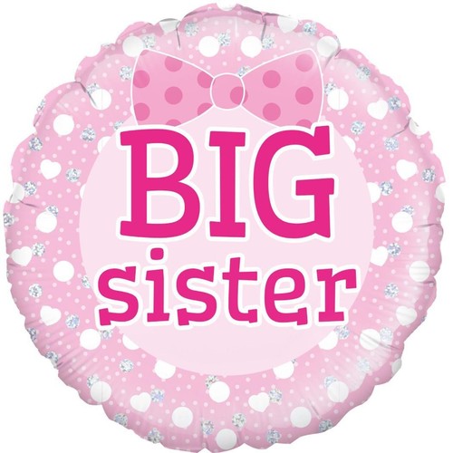 Big sister foil balloon pink - balloon,