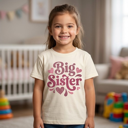 Big sister retro hearts - sister, girls