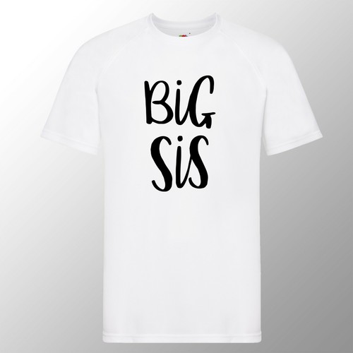 White tee big sister girls - big,