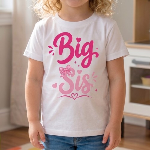 Big sister bow hearts girls - big,